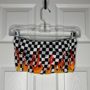 Weekeep Checkered Flame Tube Top